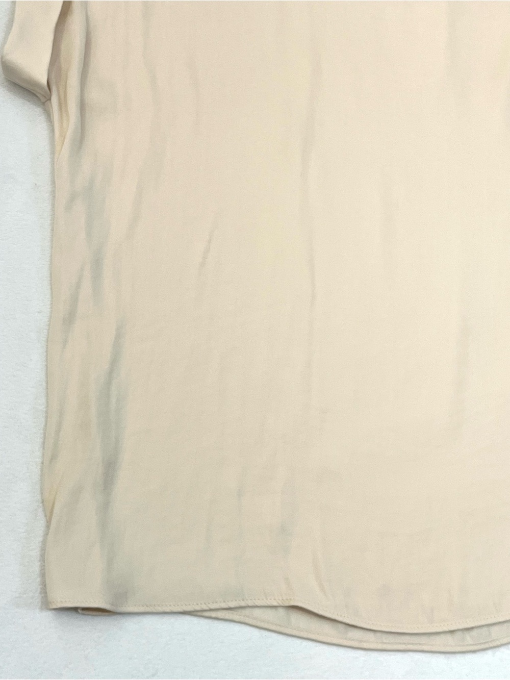 Nine West Short Sleeve Shirt Cream Colored Rolled Cuff Women’s Top Size Medium - Picture 8 of 16